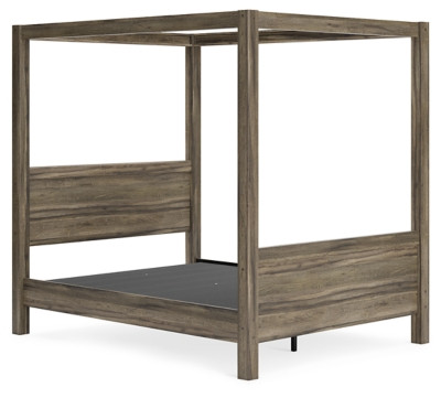 Ashley Shallifer Brown Queen Canopy Bed