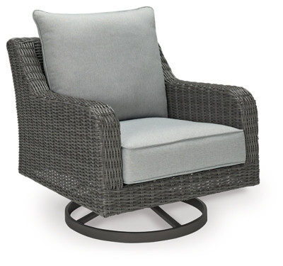 Ashley Rodeway South Gray Outdoor Fire Pit Table and 4 Chairs