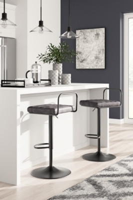 Ashley Strumford Gray Black Bar Height Bar Stools (Set of 2)