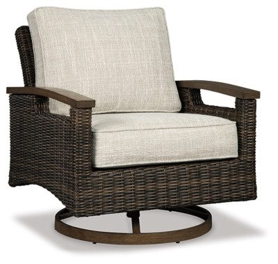 Ashley Rodeway South Brown Fire Pit Table and 2 Chairs