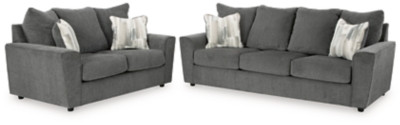 Ashley Stairatt Gravel Sofa and Loveseat
