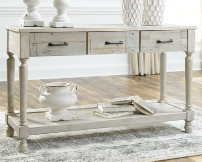 Ashley Shawnalore Whitewash Sofa/Console Table