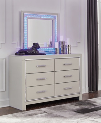 Ashley Zyniden Silver Dresser and Mirror