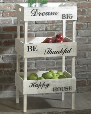 Ashley Yulton Antique White Storage Shelf