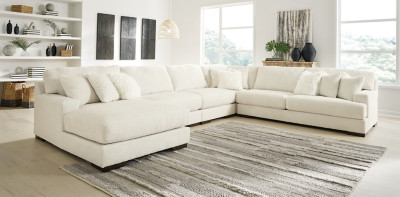 Ashley Zada Ivory 5-Piece Sectional with Chaise
