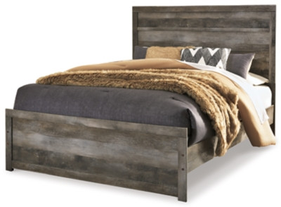 Ashley Wynnlow Gray Queen Panel Bed with Mirrored Dresser and 2 Nightstands