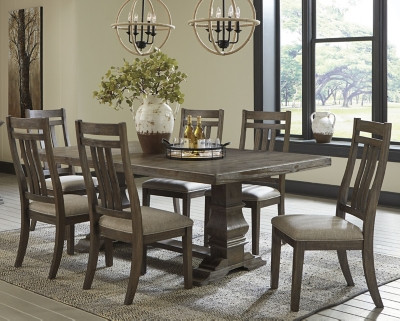 Ashley Wyndahl Rustic Brown 7-Piece Dining Set with Table and 6 Chairs