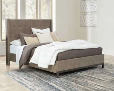 Ashley Wittland Brown Queen Upholstered Panel Bed