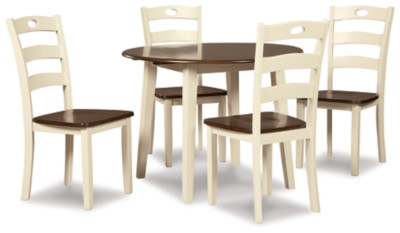 Ashley Woodanville Cream Brown Dining Table and 4 Chairs