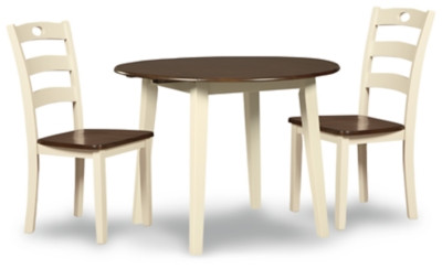 Ashley Woodanville Cream Brown Dining Table and 2 Chairs