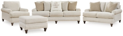 Ashley Valerani Sandstone Sofa, Loveseat, Chair and Ottoman