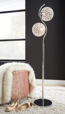 Ashley Winter Clear Silver Finish Floor Lamp