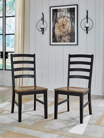 Ashley Wildenauer Brown Black Dining Chair (Set of 2)