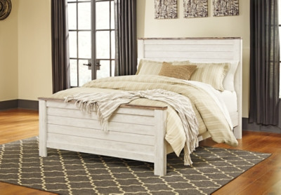 Ashley Willowton Whitewash Queen Panel Bed