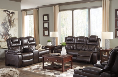 Ashley Warnerton Chocolate Sofa, Loveseat and Recliner