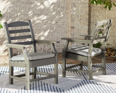 Ashley Visola Gray Arm Chair with Cushion (Set of 2)