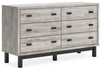 Ashley Vessalli Gray Queen Panel Bed with Dresser