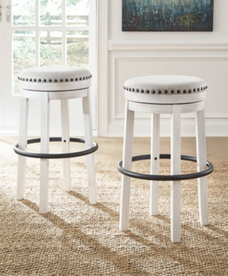 Ashley Valebeck White Black Bar Height Stool