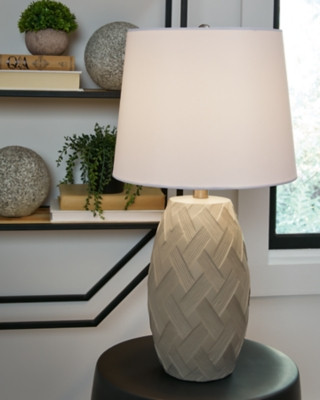 Ashley Tamner Taupe Table Lamp (Set of 2)