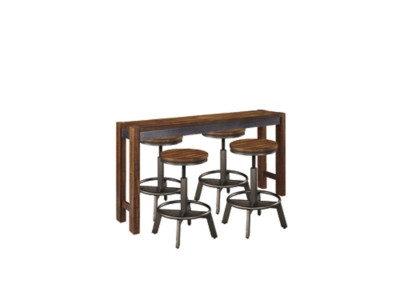 Ashley Torjin Brown Gray Counter Height Dining Table and 4 Barstools