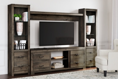Ashley Trinell Brown 4-Piece Entertainment Center with 72" TV Stand