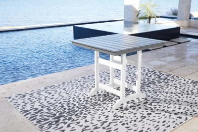 Ashley Transville Gray White Outdoor Counter Height Dining Table