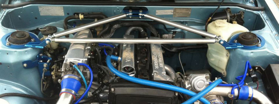 Front Tri-Bar Add-On for T3 Front Strut Brace for AE86 Corolla