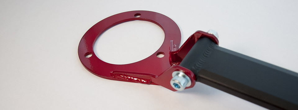 AE86用、BLITZ サスペンションアッパーマウント レッド Blitz Front Strut Tower Bar (AE86 - Corolla / Levin / Trueno