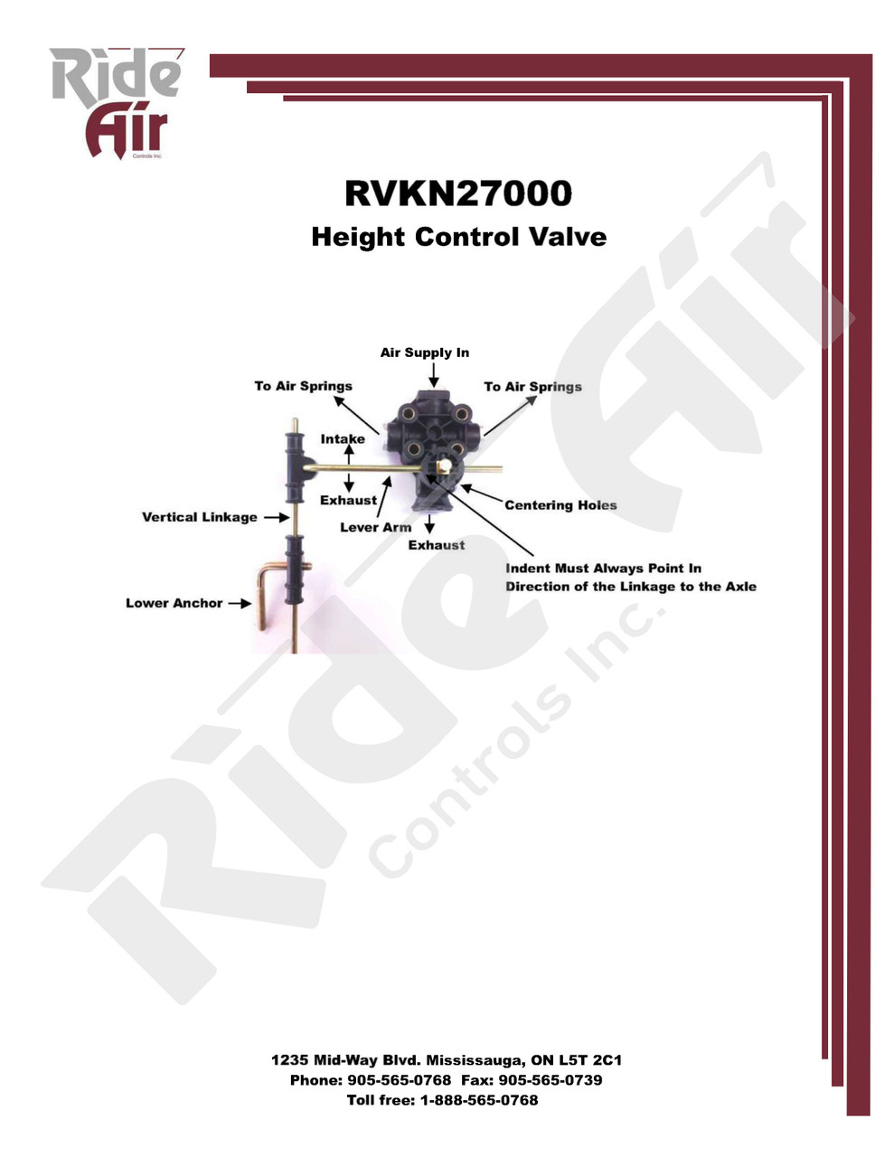 Leveling Valve (Plastic W/Linkage) (RVKN27000)