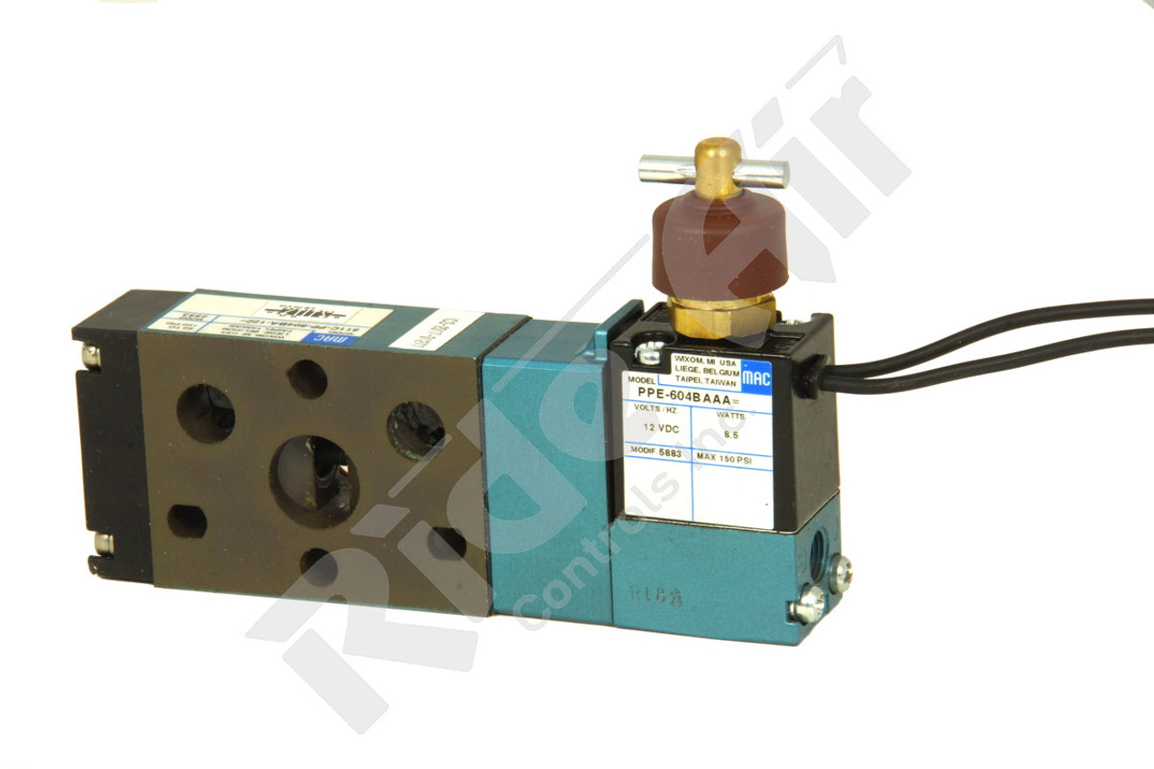 811C-PM-604BA-122=5170 - 5/2 1/4" NPT SGL SOL Valve 12VDC (811C-PM-604BA-122=5170)