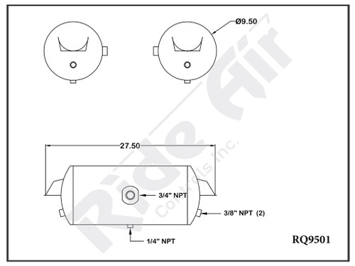 Seamless Tanks Aluminum Air Tank 12 Length 5.562 Diameter - 3/8 Por –  Complete Air Ride