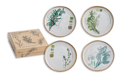 Farm To Table Plates Herbs S/4