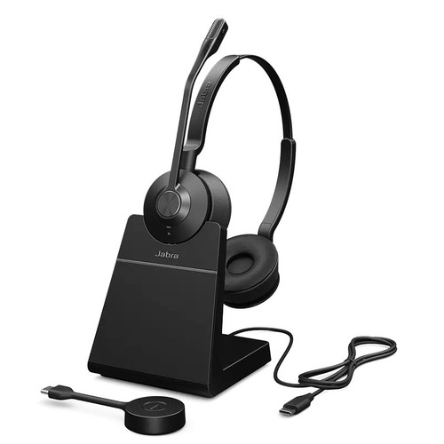 Jabra Engage 55 Stereo DECT UC Wireless Headset w/ Link 400 USB-A, w/ Charging Stand