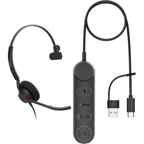 Jabra Engage 50 II, Corded Headset, Engage 50 II Link, USB-C Headset, +USB-C/A Adapter, UC, Mono (5093-299-2269)