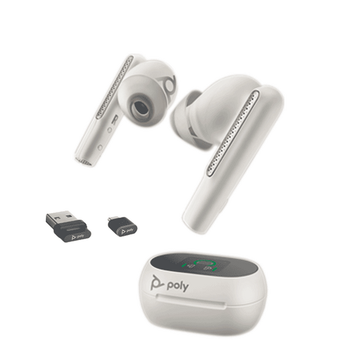 Neue Produktinformationen Poly Voyager Charge White Wireless USB-C Basic Free 60 Case, True Earbuds, UC