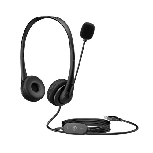 HP G2 Stereo USB-A Headset, Adjustable Head Strap, In-Line Volume Controls, Noise-Cancelling (428K6AA)