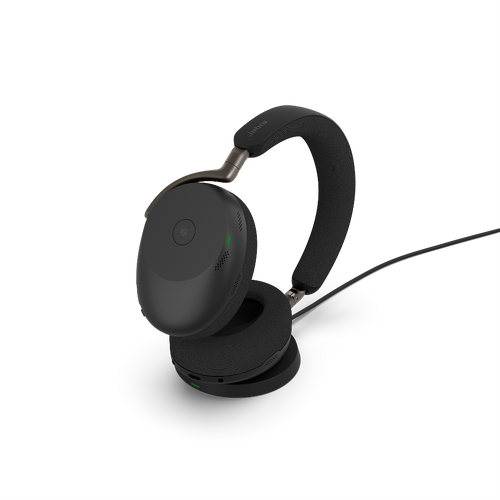 Jabra Evolve3 85 MS Wireless Headset, Link390a, Black, Wireless Charging Pad (38599-999-989) 