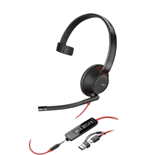 Poly Blackwire C5210 Monaural USB-A 3.5mm Headset, HP 8X230AA