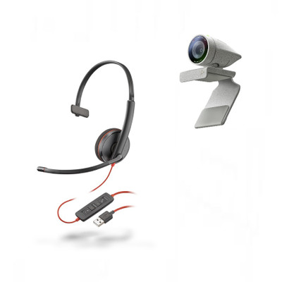 Poly Studio P5 Webcam w/Blackwire 3210 Single Ear USB Headset