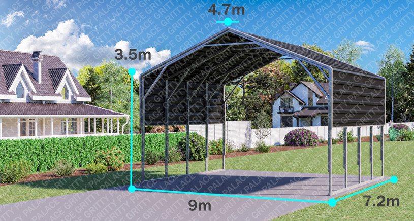9m x 7.2m | Portable Carport Kit Shade Shed | Steel Carports | Heavy-Duty Caravan Carports