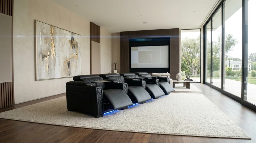Kingpin 4 Seater Electrical Recliner Home Theater Lounge | Home Cinema Seats | Premium Cinema Chairs | Cinema Theatre Lounge