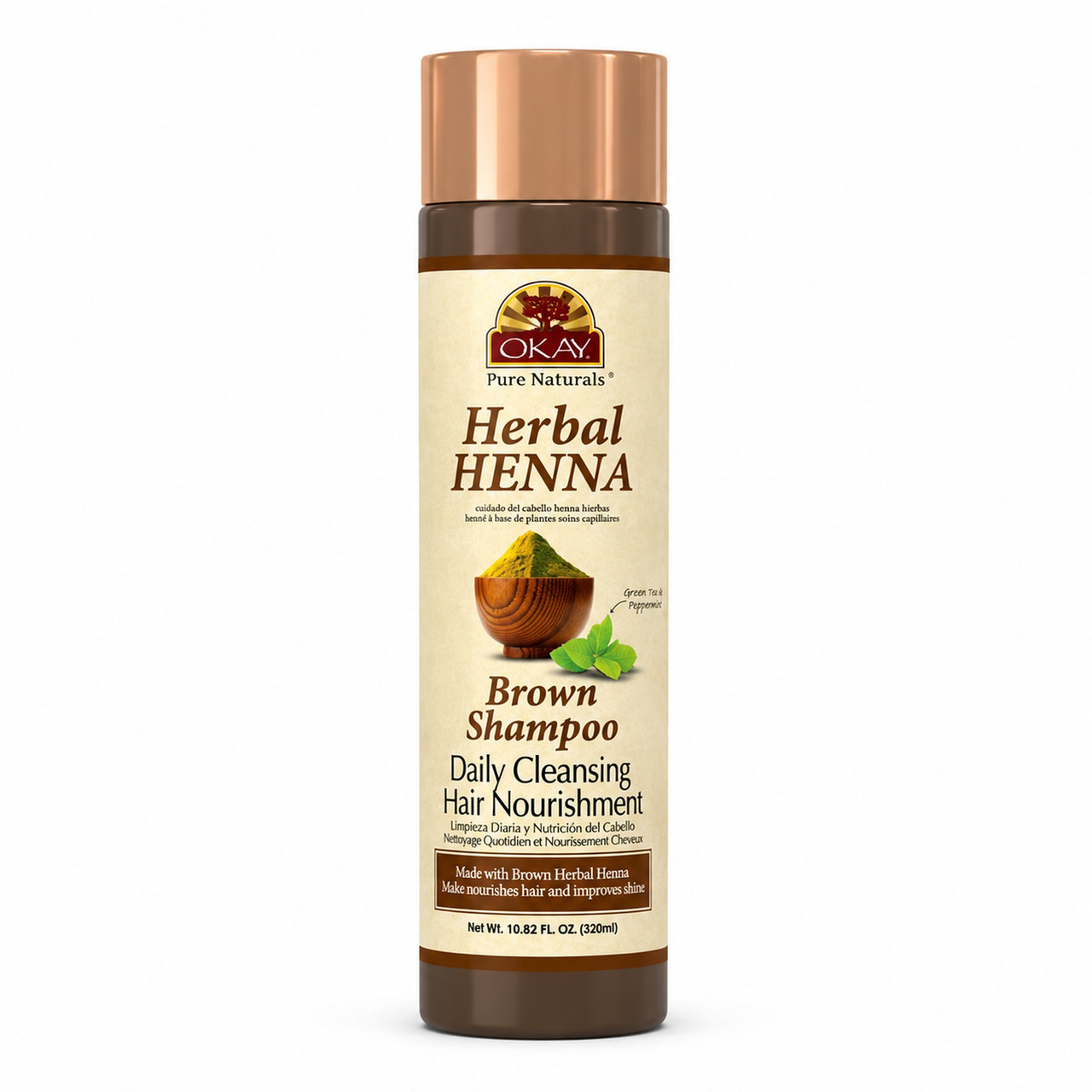 OKAY Brown Herbal Henna Shampoo - 10.82 oz - OkayPureNaturals.com