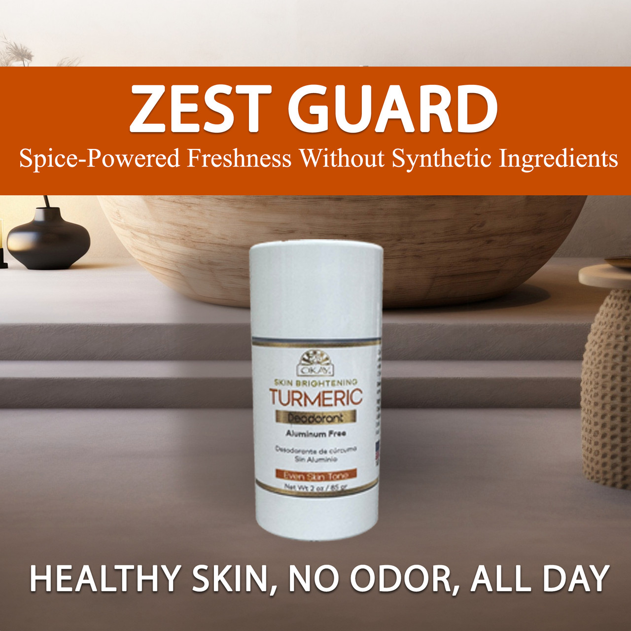 OKAY Turmeric Aluminum Free Deodorant - 2 oz / 57 gr