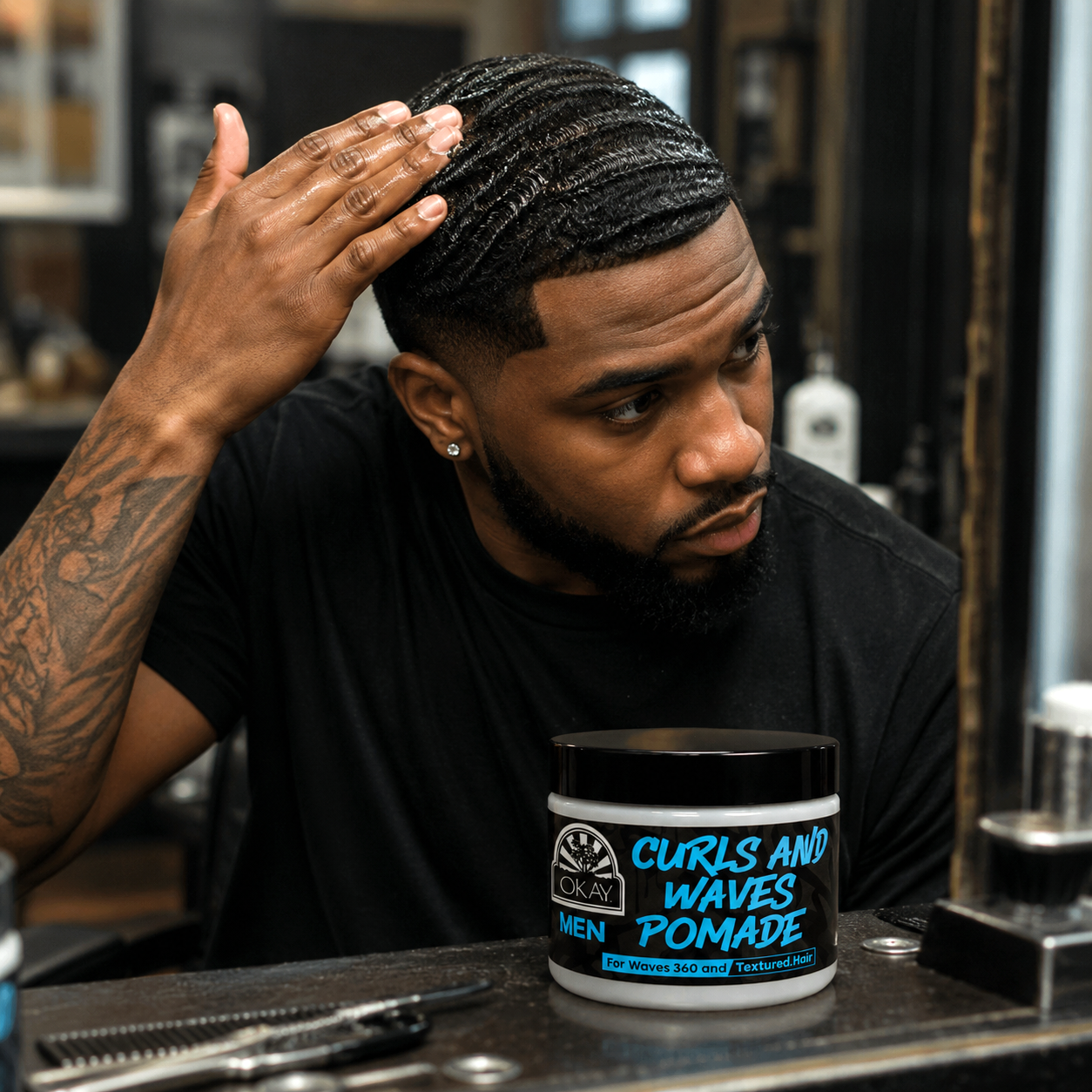 OKAY Men's Curls & Waves Pomade 4 oz
