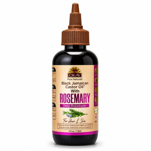 OKAY Pure Naturals Black Jamaican Castor Oil with Rosemary - 4 oz / 188 ml