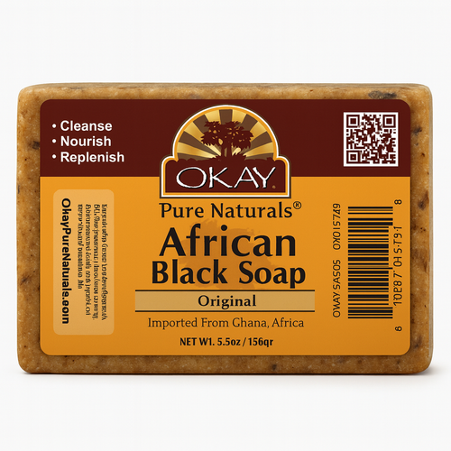 OKAY Pure Naturals African Black Soap - 5.5 oz / 142 g