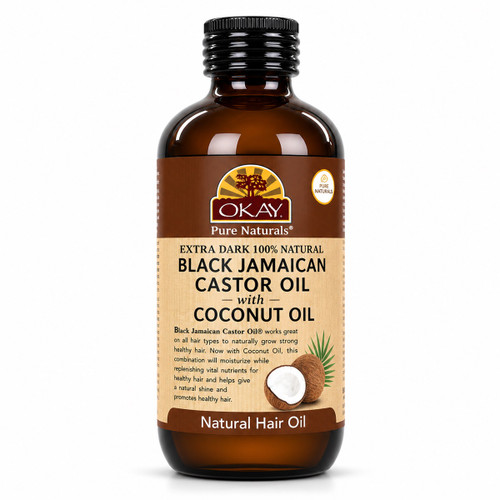 OKAY Pure Naturals Xtra Dark Black Jamaican Castor Oil with Coconut - 4 oz / 118 ml