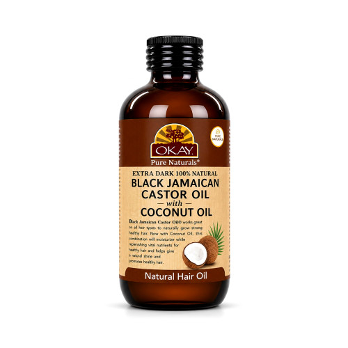 OKAY Pure Naturals Xtra Dark Black Jamaican Castor Oil with Coconut - 4 oz / 118 ml