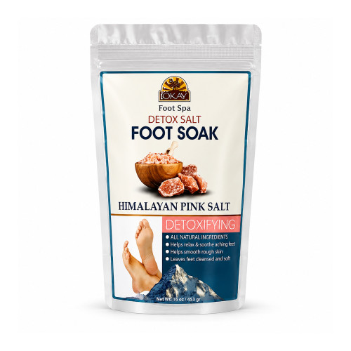 OKAY Pure Naturals Himalayan Pink Salt Detox Salt Foot Soak - 16 oz / 453 ml