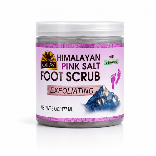 OKAY Himalayan Pink Salt Foot Scrub - 6 oz / 177 ml